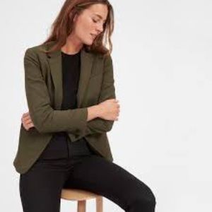 Everlane Italian Go Weave blazer in olive green